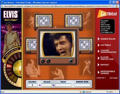 Elvis Multistrike Fan O Meter bonus in play